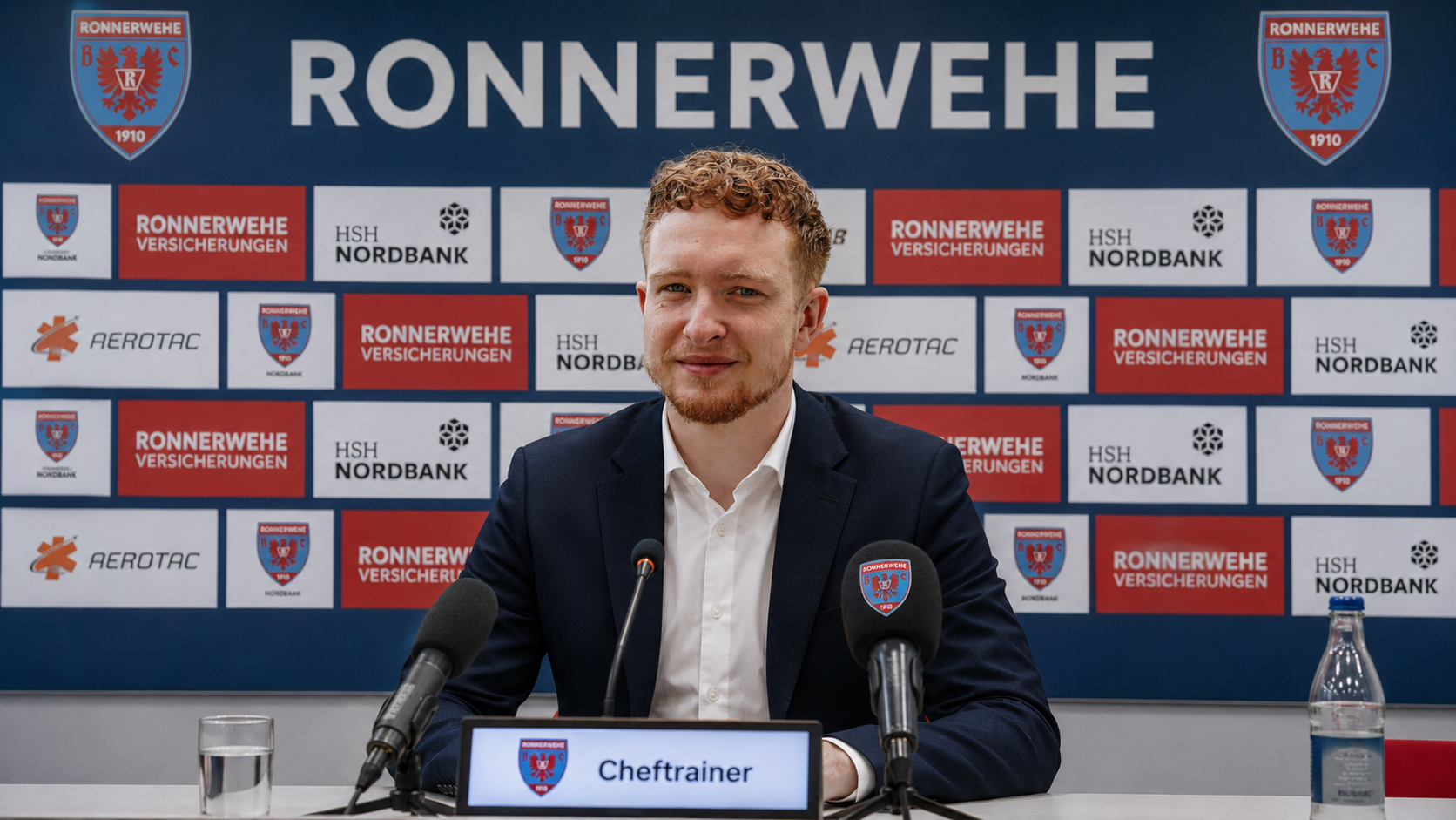 Cheftrainer Marius Kowalski auf der Pressekonferenz